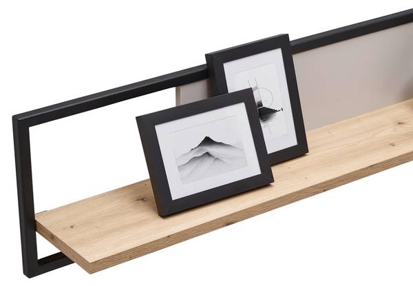 Wandboard CREMONA Beige - Holzwerkstoff - Metall - 120 x 28 x 20 cm