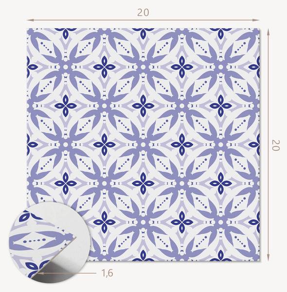 Vinylfliese GeoBlumen 20er-Set 20 x 20 cm