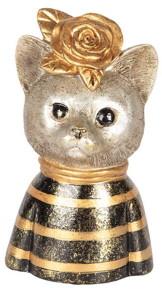 Dekorationsfigur Katze Deco&Evi Gold - Kunststoff - 9 x 18 x 11 cm