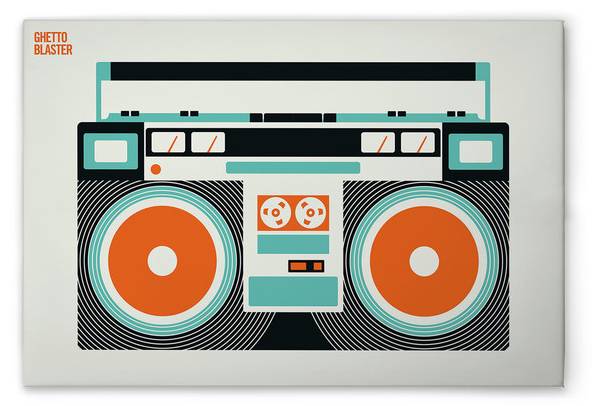 Leinwandbild Ghetto Blaster 90 x 60 cm