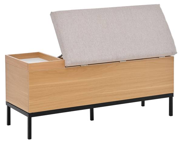 Schoenenbank NaturWoody bruin - plaatmateriaal op houtbasis - 40 x 50 x 115 cm