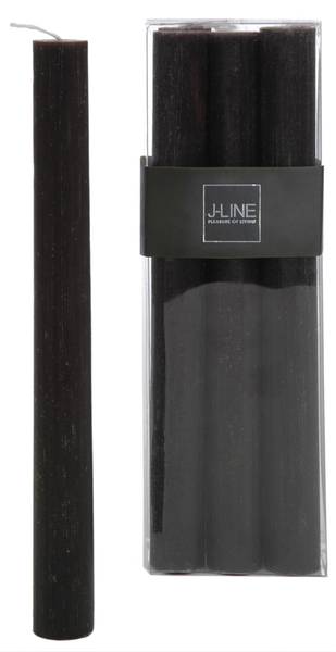 Kerze (6er Set) Schwarz - Wachs - 5 x 24 x 7 cm