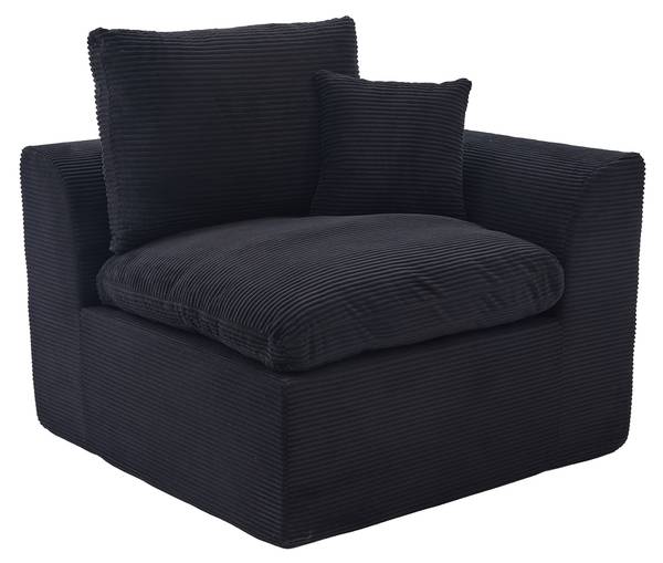 2-Sitzer-Sofa ZenithEra Schwarz - Cord - 101 x 84 x 103 cm