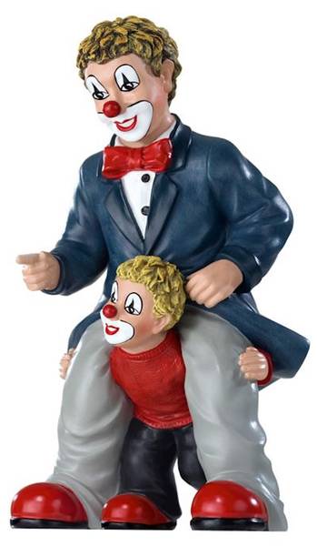 Figur Das Gute Versteck Clown Blau - Grau - Rot - Weiß - Kunststoff - 10 x 15 x 10 cm