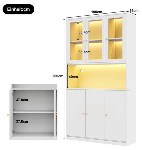 Boekenkast SHEFEve Ⅲ wit - plaatmateriaal op houtbasis - 100 x 200 x 35 cm