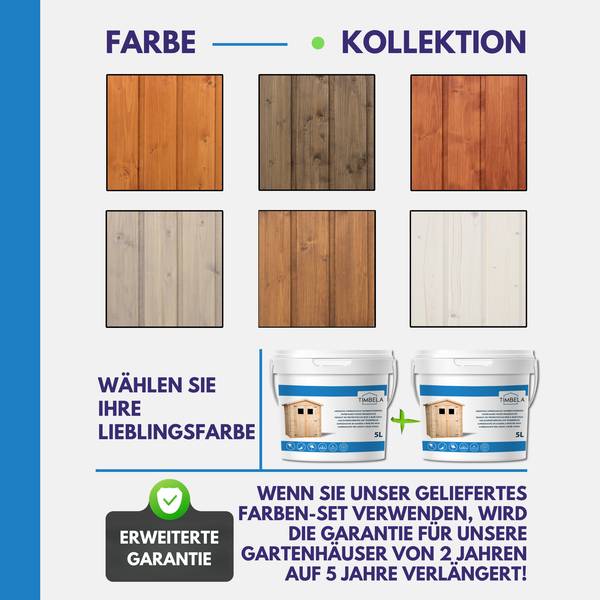 Gartenhaus mit Boden M310F+M310G Beige - Fichte - 235 x 206 x 130 cm