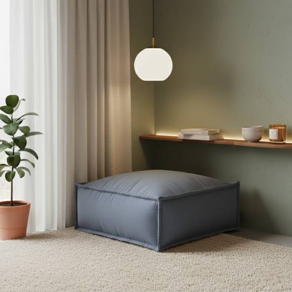 1-Sitzer Modul Chaiselongue LEINENOPTIK Grau - Textil - 60 x 38 x 60 cm