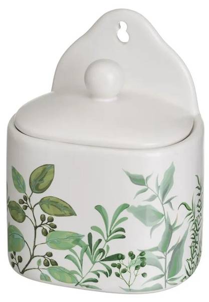 Vorratsdose HH-804771 Grün - Weiß - Keramik - 12 x 15 x 9 cm