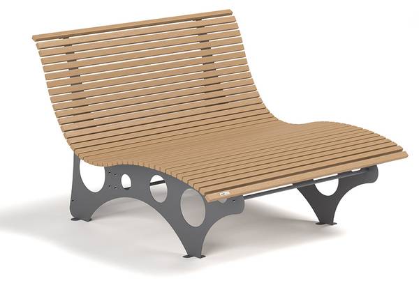 Wellenliege NIRA Teak Dekor