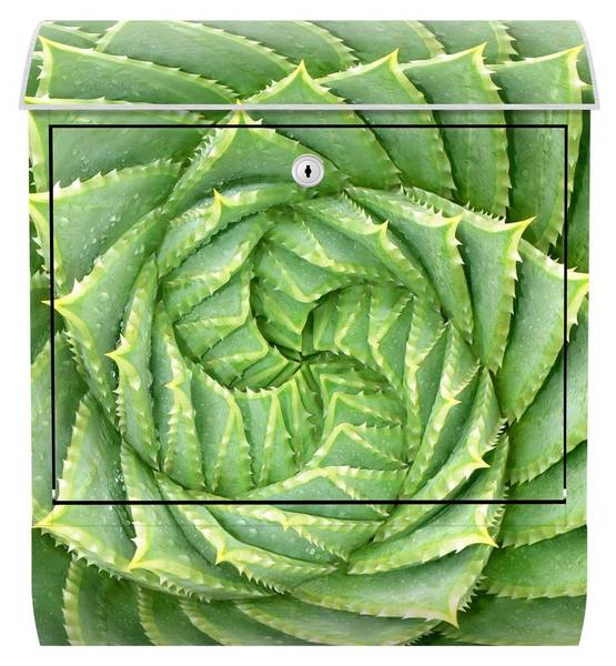 Briefkasten Spiral Aloe Grün - Stahl - 39 x 46 x 13 cm