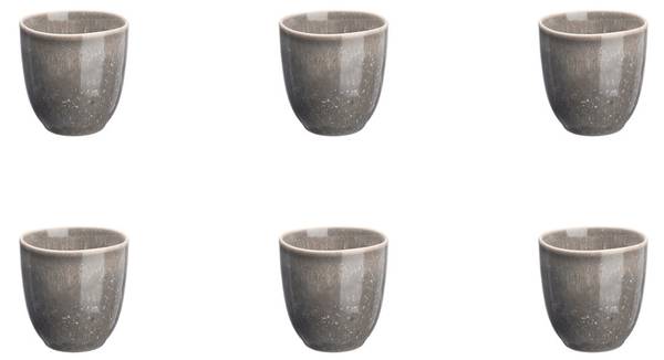 Kopje STELLAR set van 6 grijs - keramiek - 8 x 8 x 8 cm