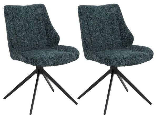 Esszimmerstuhl O48 (2er-Set) Schwarz - Grün