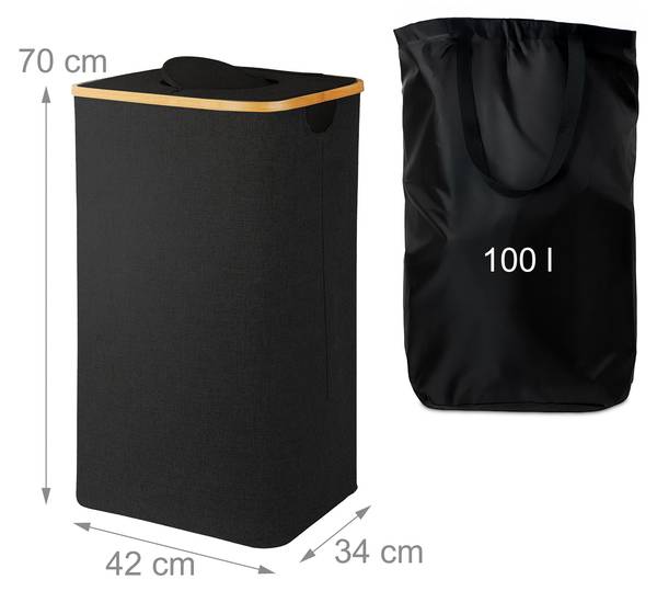 Conteneur à bouteilles consignées 100 l Noir - Marron clair
