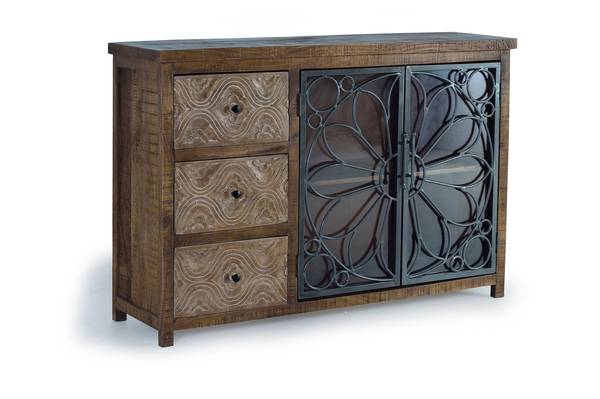 Anrichte 1283 Braun - Massivholz - 40 x 96 x 140 cm