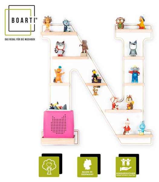 Wandregal Buchstabe N Weiß - Holzwerkstoff - 50 x 54 x 19 cm