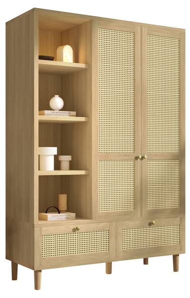 Kleiderschrank NaturWoody Ⅴ Braun - Holzwerkstoff - 50 x 180 x 120 cm