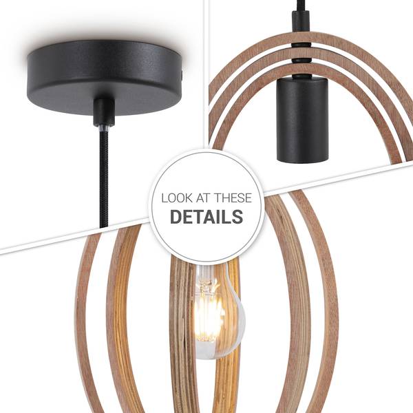 Pendelleuchte Barry S Schwarz - Stahl - 4 x 31 x 21 cm