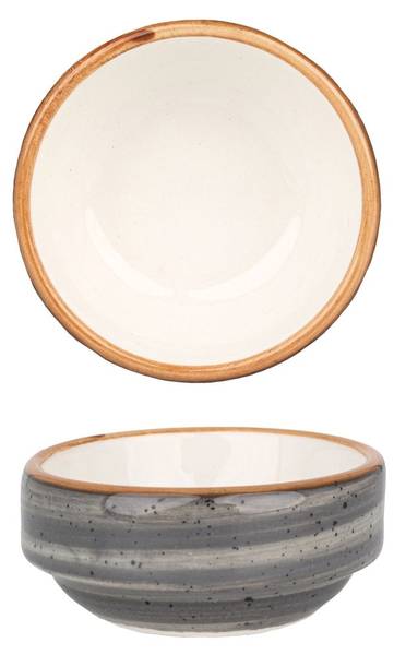 Servierschale Aura Space 2er set Grau - Porzellan - 6 x 2 x 6 cm