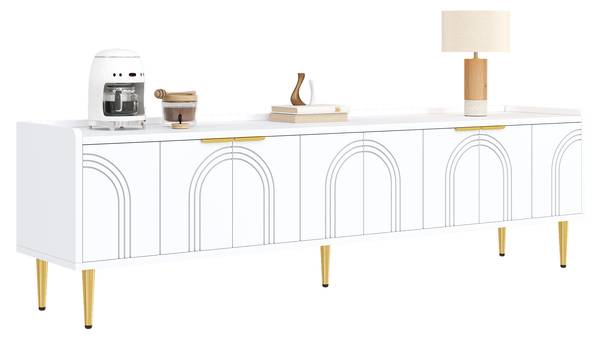 TV-Schrank Eurynom Ⅰ Gold - Weiß