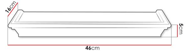 Wandregal Wrotyn mit rosa LED Schwarz - Pink - Kunststoff - 46 x 5 x 16 cm