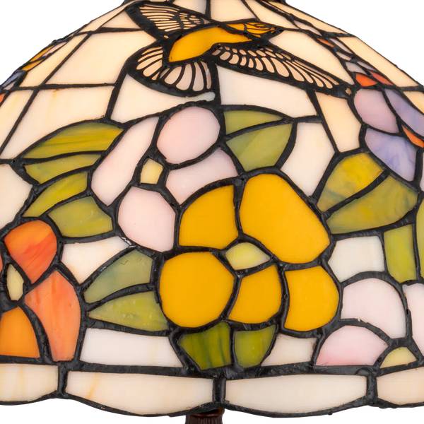 Tiffany Tischlampe Kolibri 7030 Weiß - Glas - 30 x 47 x 30 cm