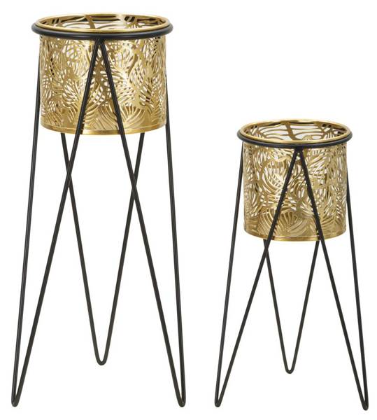 Bloempot Drak 2Er Set goud - metaal - 20 x 46 x 21 cm