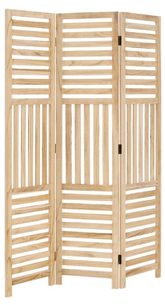 Paravent 2903 3-teilig Braun - Holz teilmassiv - 120 x 170 x 2 cm