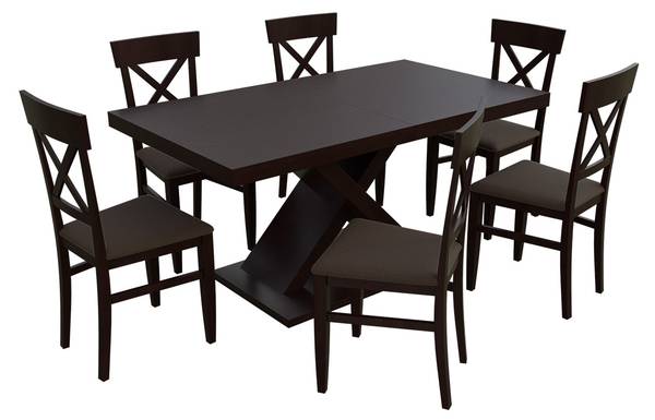 Essgruppe R44 7-teilig Braun - Walnuss