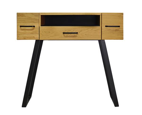 Konsolentisch Massivholz un Metal JORGEN Braun - Eiche - 100 x 90 x 30 cm