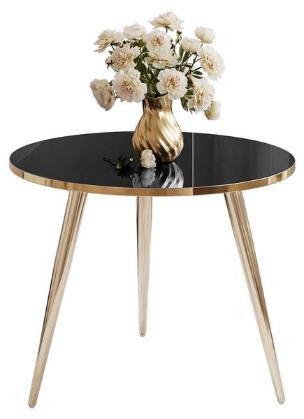Couchtisch SOLEIL Hochglanz Schwarz - Gold