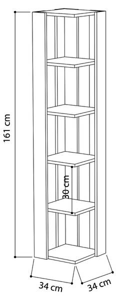 Eck-Bücherregal NATI -  Anthrazit Anthrazit