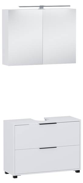 Badmöbel-Set Alina 59651 2er Set Weiß - Stahl - 80 x 60 x 30 cm