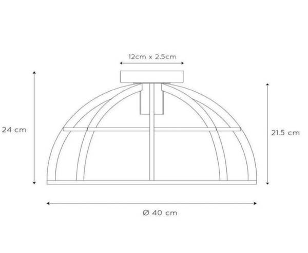 Plafonnier DIKRA Noir - Acier - 40 x 24 x 40 cm