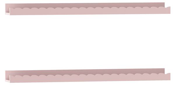 Kinder-Wandregalset Vestnes 2-tlg. Pink - Holzwerkstoff - 60 x 5 x 10 cm