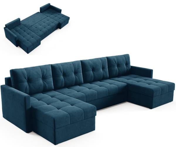 Ecksofa U OLIVIA DL+2P Blau