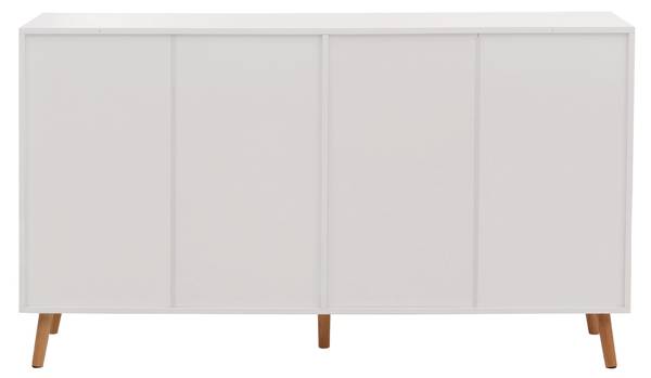 Sideboard N89 Weiß - Holzwerkstoff - Holz teilmassiv - 150 x 88 x 40 cm
