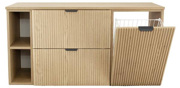 Wastafelmeubel Filly zwart - bruin - plaatmateriaal op houtbasis - 120 x 60 x 47 cm