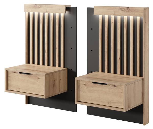 Nachttisch TALLY NS51 2D Beige - Melamin - 51 x 104 x 40 cm