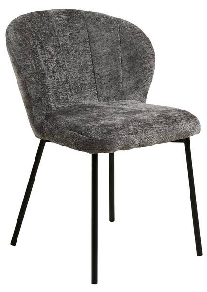Chaise de salle à manger Freja Marron - Polyester - Tissu - Acier - 66 x 80 x 59 cm