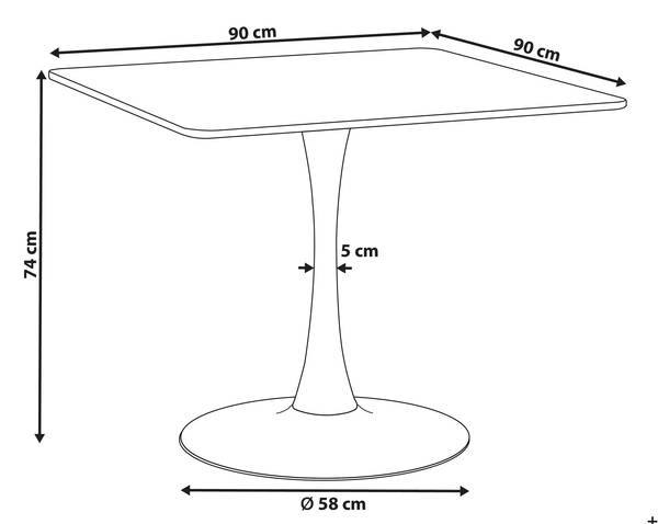 Esszimmertisch BOCA Schwarz - Braun - Holzwerkstoff - 90 x 74 x 90 cm