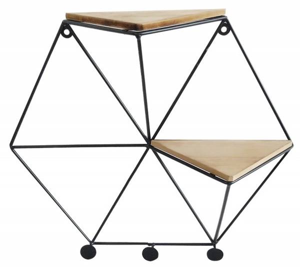 Etagère murale EXA Noir - Métal - 43 x 46 x 13 cm