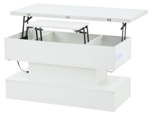 Table Basse Hermes Ⅵ Blanc - Bois manufacturé - 50 x 64 x 100 cm