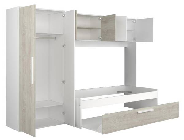 Bettrahmen LUMOKA Beige - Holz teilmassiv - 96 x 203 x 298 cm