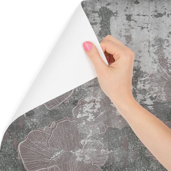 Fotobehang KLAPROZEN Beton Abstractie grijs - 135 x 90 x 90 cm