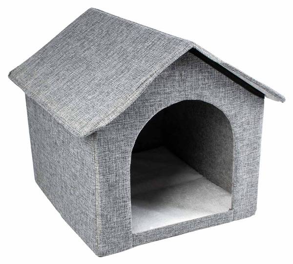 Katzenhaus Gilly Grau - Holzwerkstoff - 39 x 41 x 44 cm