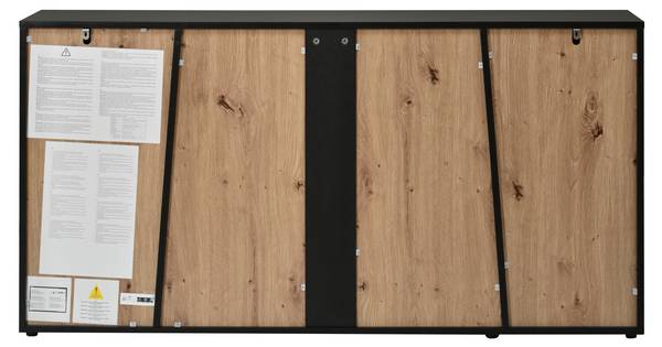 Sideboard Philotes Ⅵ Schwarz - Braun - Holzwerkstoff - 140 x 70 x 35 cm