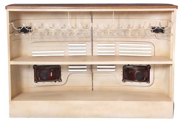 THIS & THAT LKW-Theke Metall - Massivholz - 160 x 108 x 43 cm