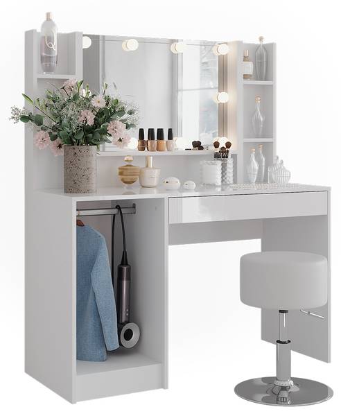 Kaptafel Sherry 57591 wit - plaatmateriaal op houtbasis - 120 x 76 x 51 cm