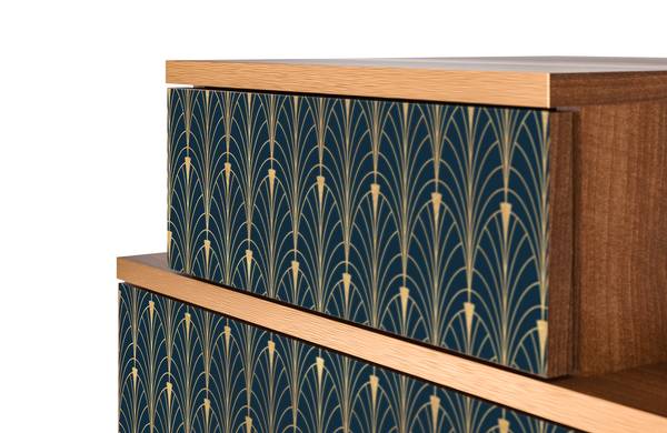 Nachttisch NS1 Walnuss Schwarz - Holzwerkstoff - 58 x 58 x 41 cm