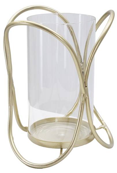 Kaarshouder Glox Gold goud - metaal - 16 x 22 x 16 cm